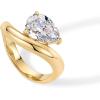 imagePAVOI 14K Gold Plated Premium Cubic Zirconia Square Solitaire Engagement Ring for Women  Unique Wavy Promise and Fake Wedding RingYellow Gold
