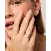 imagePAVOI 14K Gold Plated Premium Cubic Zirconia Square Solitaire Engagement Ring for Women  Unique Wavy Promise and Fake Wedding RingYellow Gold