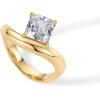 imagePAVOI 14K Gold Plated Premium Cubic Zirconia Square Solitaire Engagement Ring for Women  Unique Wavy Promise and Fake Wedding RingYellow Gold