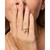 imagePAVOI 14K Gold Plated Premium Cubic Zirconia Square Solitaire Engagement Ring for Women  Unique Wavy Promise and Fake Wedding RingYellow Gold