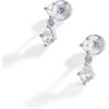 imagePAVOI 14K Gold Plated Sentimental Dangle Flat Back Earrings for Women  Helix and Cartilage Pearl Cluster Triangle Lotus Pear Marquise Cubic Zirconia Screw Back Earring PairPear
