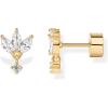 imagePAVOI 14K Gold Plated Sentimental Dangle Flat Back Earrings for Women  Helix and Cartilage Pearl Cluster Triangle Lotus Pear Marquise Cubic Zirconia Screw Back Earring PairLotus