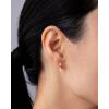 imagePAVOI 14K Gold Plated Sentimental Dangle Flat Back Earrings for Women  Helix and Cartilage Pearl Cluster Triangle Lotus Pear Marquise Cubic Zirconia Screw Back Earring PairPear