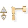 imagePAVOI 14K Gold Plated Sentimental Dangle Flat Back Earrings for Women  Helix and Cartilage Pearl Cluster Triangle Lotus Pear Marquise Cubic Zirconia Screw Back Earring PairTriangle