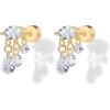 imagePAVOI 14K Gold Plated Sentimental Dangle Flat Back Earrings for Women  Helix and Cartilage Pearl Cluster Triangle Lotus Pear Marquise Cubic Zirconia Screw Back Earring PairMarquise