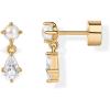 imagePAVOI 14K Gold Plated Sentimental Dangle Flat Back Earrings for Women  Helix and Cartilage Pearl Cluster Triangle Lotus Pear Marquise Cubic Zirconia Screw Back Earring PairPear