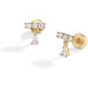 imagePAVOI 14K Gold Plated Sentimental Dangle Flat Back Earrings for Women  Helix and Cartilage Pearl Cluster Triangle Lotus Pear Marquise Cubic Zirconia Screw Back Earring PairCluster