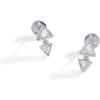 imagePAVOI 14K Gold Plated Sentimental Dangle Flat Back Earrings for Women  Helix and Cartilage Pearl Cluster Triangle Lotus Pear Marquise Cubic Zirconia Screw Back Earring PairTriangle