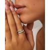 imagePAVOI 14K Gold Plated Stackable Rings for Women  Open Twist Wavy Colored Enamel and Cubic Zirconia Rings  Blue White Purple Enamel Eternity BandsWhite Gold  Blue Enamel