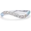 imagePAVOI 14K Gold Plated Stackable Rings for Women  Open Twist Wavy Colored Enamel and Cubic Zirconia Rings  Blue White Purple Enamel Eternity BandsWhite Gold  Blue Enamel