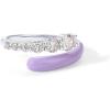 imagePAVOI 14K Gold Plated Stackable Rings for Women  Open Twist Wavy Colored Enamel and Cubic Zirconia Rings  Blue White Purple Enamel Eternity BandsWhite Gold  Purple Enamel