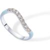 imagePAVOI 14K Gold Plated Stackable Rings for Women  Open Twist Wavy Colored Enamel and Cubic Zirconia Rings  Blue White Purple Enamel Eternity BandsWhite Gold  Blue Enamel