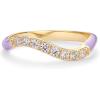 imagePAVOI 14K Gold Plated Stackable Rings for Women  Open Twist Wavy Colored Enamel and Cubic Zirconia Rings  Blue White Purple Enamel Eternity BandsYellow Gold  Purple Enamel