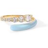 imagePAVOI 14K Gold Plated Stackable Rings for Women  Open Twist Wavy Colored Enamel and Cubic Zirconia Rings  Blue White Purple Enamel Eternity BandsYellow Gold  Blue Enamel