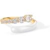 imagePAVOI 14K Gold Plated Stackable Rings for Women  Open Twist Wavy Colored Enamel and Cubic Zirconia Rings  Blue White Purple Enamel Eternity BandsYellow Gold  White Enamel