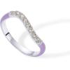 imagePAVOI 14K Gold Plated Stackable Rings for Women  Open Twist Wavy Colored Enamel and Cubic Zirconia Rings  Blue White Purple Enamel Eternity BandsYellow Gold  Purple Enamel