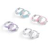 imagePAVOI 14K Gold Plated Sterling Silver Post Earrings for Women  Colored Enamel Cubic Zirconia Huggie Hoop Earrings  Blue Pink Purple White JewelryWhite Gold  White Enamel