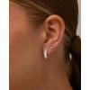 imagePAVOI 14K Gold Plated Sterling Silver Post Earrings for Women  Colored Enamel Cubic Zirconia Huggie Hoop Earrings  Blue Pink Purple White JewelryWhite Gold  White Enamel