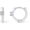 imagePAVOI 14K Gold Plated Sterling Silver Post Earrings for Women  Colored Enamel Cubic Zirconia Huggie Hoop Earrings  Blue Pink Purple White JewelryWhite Gold  White Enamel