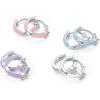 imagePAVOI 14K Gold Plated Sterling Silver Post Earrings for Women  Colored Enamel Cubic Zirconia Huggie Hoop Earrings  Blue Pink Purple White JewelryWhite Gold  Blue Enamel