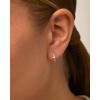 imagePAVOI 14K Gold Plated Sterling Silver Post Earrings for Women  Colored Enamel Cubic Zirconia Huggie Hoop Earrings  Blue Pink Purple White JewelryWhite Gold  Blue Enamel