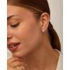 imagePAVOI 14K Gold Plated Sterling Silver Post Earrings for Women  Colored Enamel Cubic Zirconia Huggie Hoop Earrings  Blue Pink Purple White JewelryWhite Gold  Purple Enamel