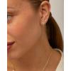 imagePAVOI 14K Gold Plated Sterling Silver Post Earrings for Women  Colored Enamel Cubic Zirconia Huggie Hoop Earrings  Blue Pink Purple White JewelryWhite Gold  Blue Enamel