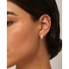 imagePAVOI 14K Gold Plated Sterling Silver Post Earrings for Women  Colored Enamel Cubic Zirconia Huggie Hoop Earrings  Blue Pink Purple White JewelryWhite Gold  White Enamel