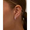 imagePAVOI 14K Gold Plated Sterling Silver Post Earrings for Women  Colored Enamel Cubic Zirconia Huggie Hoop Earrings  Blue Pink Purple White JewelryWhite Gold  Purple Enamel
