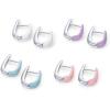 imagePAVOI 14K Gold Plated Sterling Silver Post Earrings for Women  Colored Enamel Cubic Zirconia Huggie Hoop Earrings  Blue Pink Purple White JewelryWhite Gold  Purple Enamel