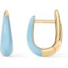 imagePAVOI 14K Gold Plated Sterling Silver Post Earrings for Women  Colored Enamel Cubic Zirconia Huggie Hoop Earrings  Blue Pink Purple White JewelryYellow Gold  Blue Enamel