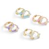 imagePAVOI 14K Gold Plated Sterling Silver Post Earrings for Women  Colored Enamel Cubic Zirconia Huggie Hoop Earrings  Blue Pink Purple White JewelryYellow Gold  Blue Enamel