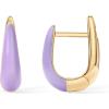imagePAVOI 14K Gold Plated Sterling Silver Post Earrings for Women  Colored Enamel Cubic Zirconia Huggie Hoop Earrings  Blue Pink Purple White JewelryYellow Gold  Purple Enamel