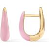 imagePAVOI 14K Gold Plated Sterling Silver Post Earrings for Women  Colored Enamel Cubic Zirconia Huggie Hoop Earrings  Blue Pink Purple White JewelryYellow Gold  Pink Enamel