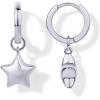 imagePAVOI 14K Gold Plated Sterling Silver Posts Charm Huggie Earrings for Women  Lightweight Love Heart Moon Flower Star Drop Dangle Huggie Charm EarringWhite Gold