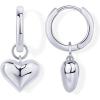 imagePAVOI 14K Gold Plated Sterling Silver Posts Charm Huggie Earrings for Women  Lightweight Love Heart Moon Flower Star Drop Dangle Huggie Charm EarringWhite Gold