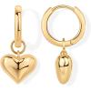 imagePAVOI 14K Gold Plated Sterling Silver Posts Charm Huggie Earrings for Women  Lightweight Love Heart Moon Flower Star Drop Dangle Huggie Charm EarringYellow Gold
