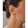 imagePAVOI 14K Gold Plated Sterling Silver Posts Charm Huggie Earrings for Women  Lightweight Love Heart Moon Flower Star Drop Dangle Huggie Charm EarringYellow Gold
