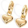 imagePAVOI 14K Gold Plated Sterling Silver Posts Charm Huggie Earrings for Women  Lightweight Love Heart Moon Flower Star Drop Dangle Huggie Charm EarringYellow Gold