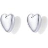imagePAVOI 14K Gold Plated Sterling Silver Posts Chunky Heart Statement Earrings for Women  Love Friendship Puffy Heart Teardrop Dangle ampamp Stud EarringsWhite Gold
