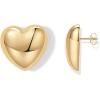 imagePAVOI 14K Gold Plated Sterling Silver Posts Chunky Heart Statement Earrings for Women  Love Friendship Puffy Heart Teardrop Dangle ampamp Stud EarringsYellow Gold