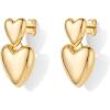 imagePAVOI 14K Gold Plated Sterling Silver Posts Chunky Heart Statement Earrings for Women  Love Friendship Puffy Heart Teardrop Dangle ampamp Stud EarringsYellow Gold
