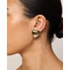 imagePAVOI 14K Gold Plated Sterling Silver Posts Chunky Heart Statement Earrings for Women  Love Friendship Puffy Heart Teardrop Dangle ampamp Stud EarringsYellow Gold