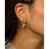 imagePAVOI 14K Gold Plated Sterling Silver Posts Chunky Heart Statement Earrings for Women  Love Friendship Puffy Heart Teardrop Dangle ampamp Stud EarringsWhite Gold