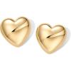 imagePAVOI 14K Gold Plated Sterling Silver Posts Chunky Heart Statement Earrings for Women  Love Friendship Puffy Heart Teardrop Dangle ampamp Stud EarringsYellow Gold