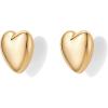 imagePAVOI 14K Gold Plated Sterling Silver Posts Chunky Heart Statement Earrings for Women  Love Friendship Puffy Heart Teardrop Dangle ampamp Stud EarringsYellow Gold