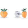 imagePAVOI 14K Gold Plated Sterling Silver Posts Enamel Flatback Stud Earrings for Women  Colored Chili Pepper Strawberry Peach Cherry Emoji Screwback Earrings  Dainty Helix Cartilage Piercing JewelryPeach