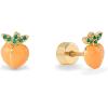 imagePAVOI 14K Gold Plated Sterling Silver Posts Enamel Flatback Stud Earrings for Women  Colored Chili Pepper Strawberry Peach Cherry Emoji Screwback Earrings  Dainty Helix Cartilage Piercing JewelryPeach