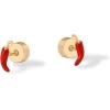 imagePAVOI 14K Gold Plated Sterling Silver Posts Enamel Flatback Stud Earrings for Women  Colored Chili Pepper Strawberry Peach Cherry Emoji Screwback Earrings  Dainty Helix Cartilage Piercing JewelryChili Pepper