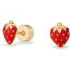 imagePAVOI 14K Gold Plated Sterling Silver Posts Enamel Flatback Stud Earrings for Women  Colored Chili Pepper Strawberry Peach Cherry Emoji Screwback Earrings  Dainty Helix Cartilage Piercing JewelryStrawberry